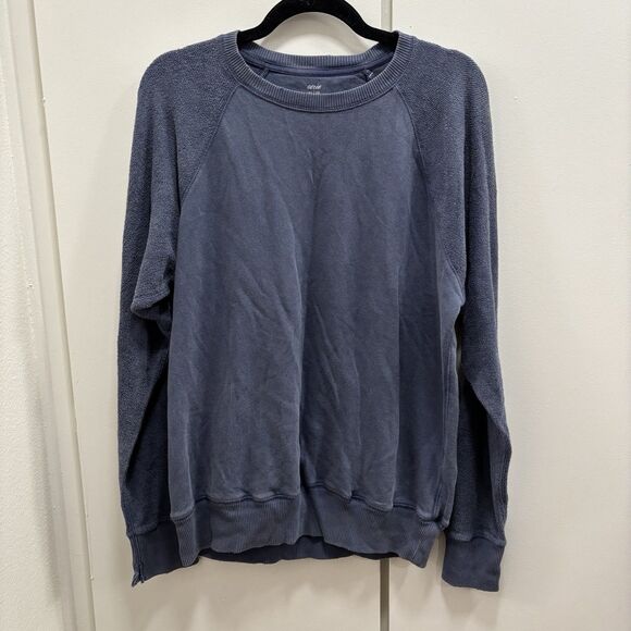 aerie Tops - NWT Aerie Women’s Sz XS Blue Crewneck Distressed Pullover Oversized Sweatshirt